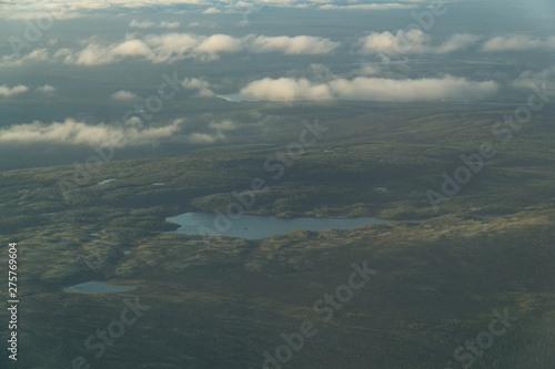 View of the northern lakes from the plane