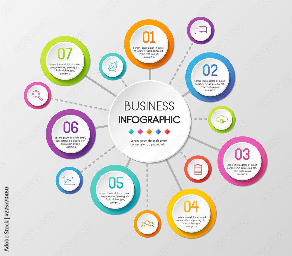 Circle infograph with 7 steps. Vector Circle infograph with 7 steps. Vector