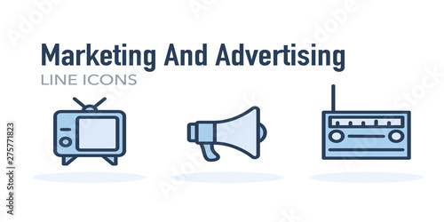 Marketing And Advertising Line Icons