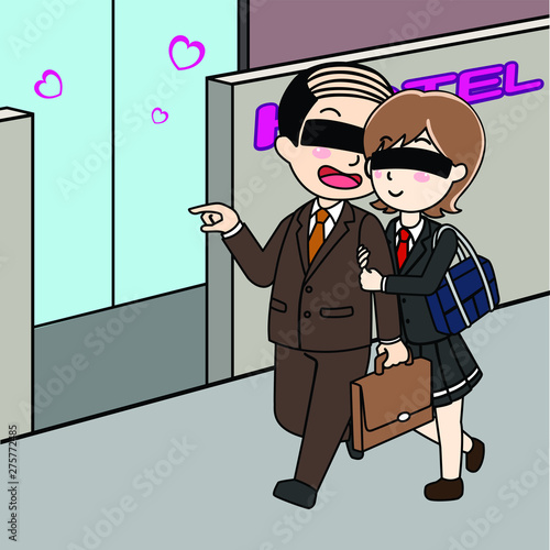 児童買春をするおじさんと女子高生