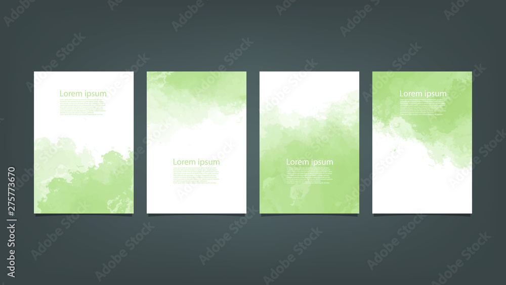 Naklejka premium Green watercolor Brochure template for you design,vector.