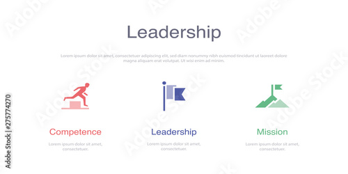 LEADERSHIP INFOGRAPHIC DESIGN TEMPLATE WİTH ICONS AND 3 OPTIONS OR STEPS FOR PROCESS DIAGRAM