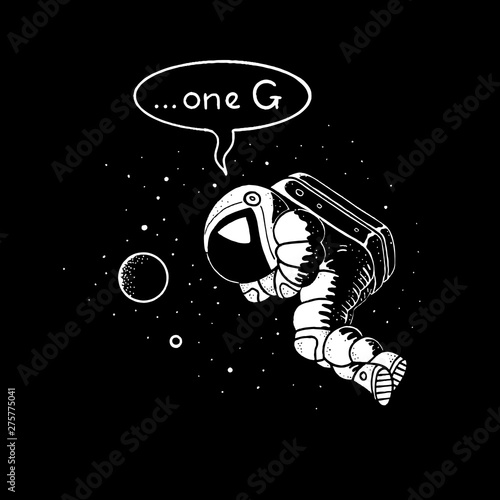 Astronaut sleeping in cosmos vector illustration. Square banner with spaceman