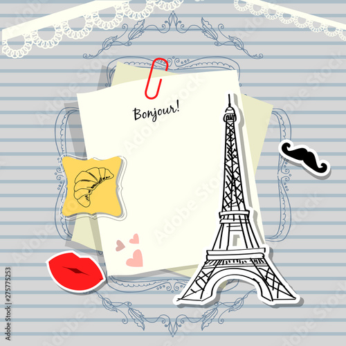paris vector scrapbook background