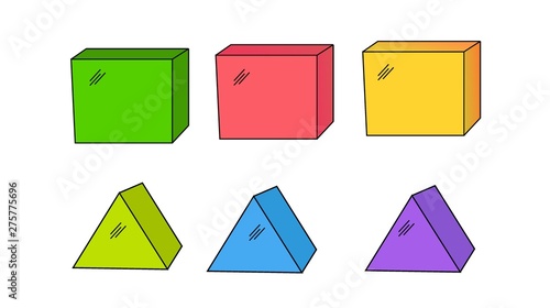 Free Download Set of blank colorful toy bricks vector illustration - GFXLoad