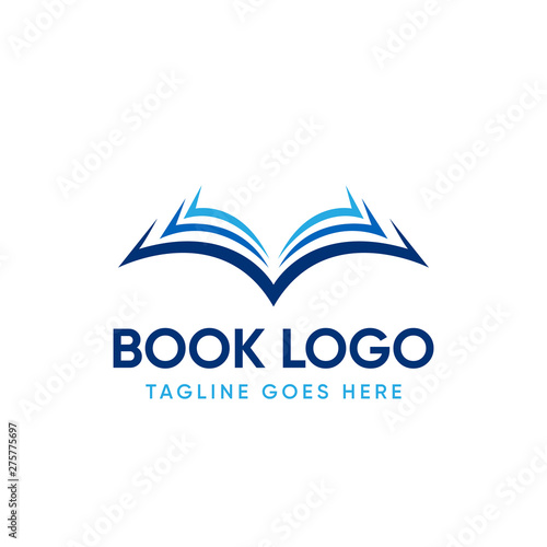 creative book logo design template-vector