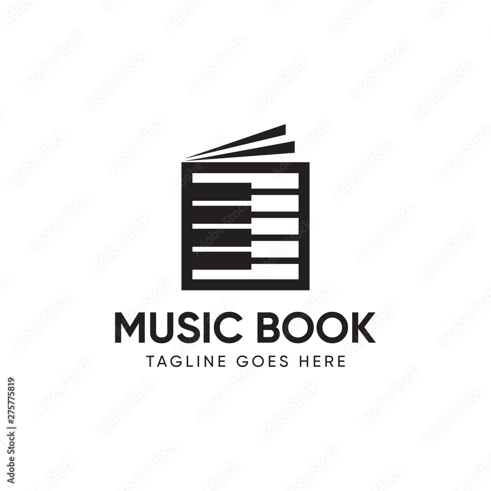 music book logo template, Vector, Design music book logo template, Vector, Design