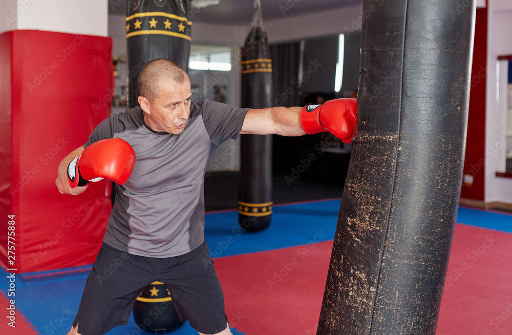 Boxer working the heavy bag