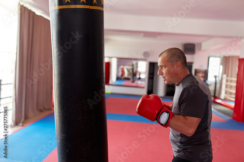 Boxer working the heavy bag