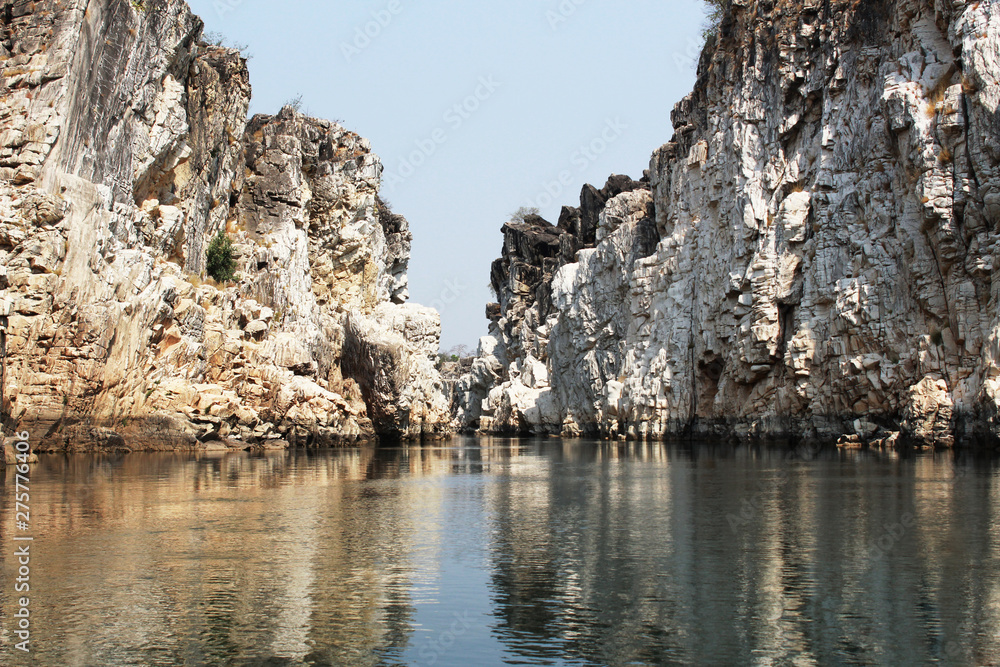 Bhedaghat marble rocks, Bhedaghat, Jabalpur, India Stock Photo | Adobe ...
