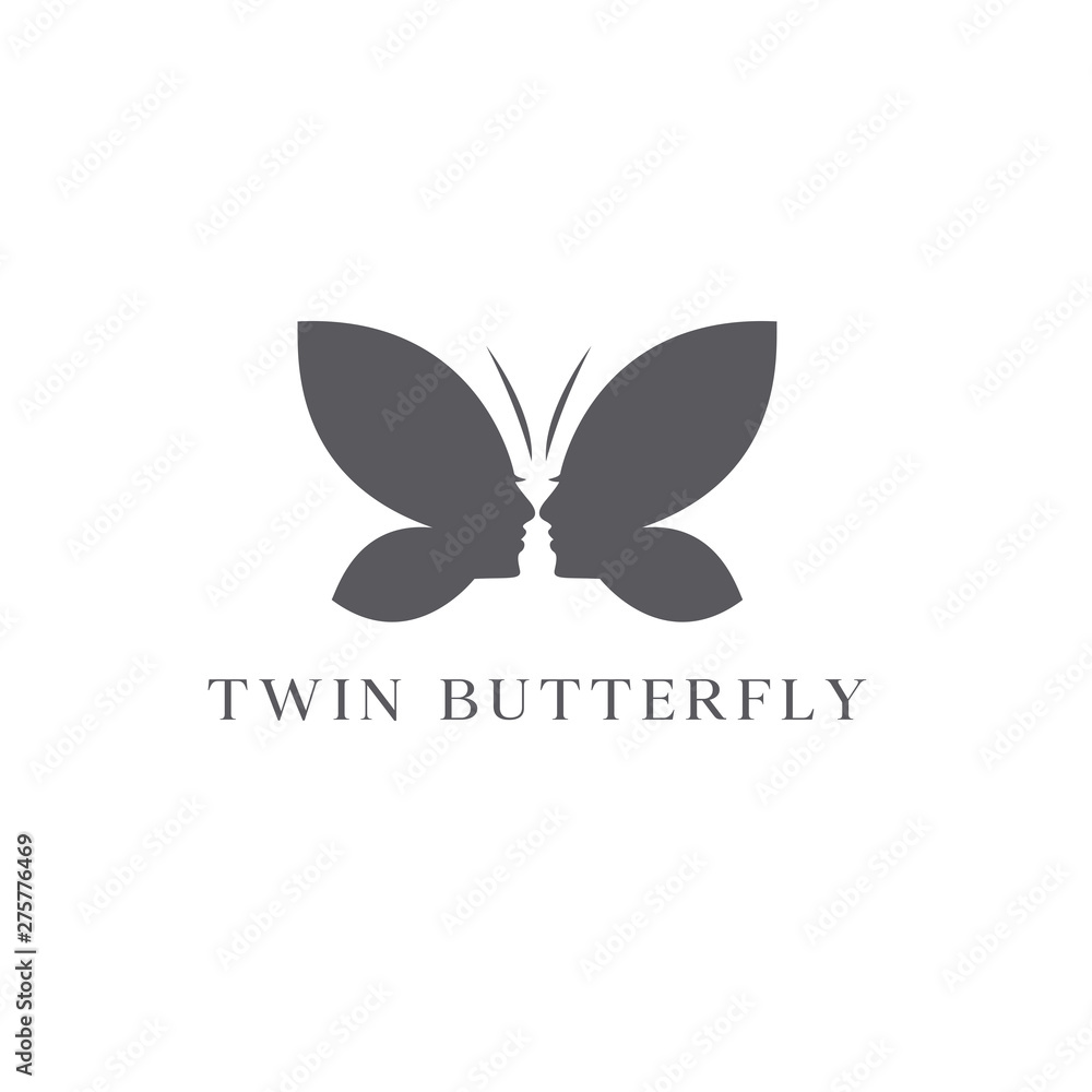 Creative Butterfly With Woman Logo Template-vector