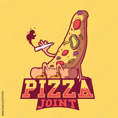 Pizza Joint vector illustration. Logo, brand, joint, dinner, marijuana design concept