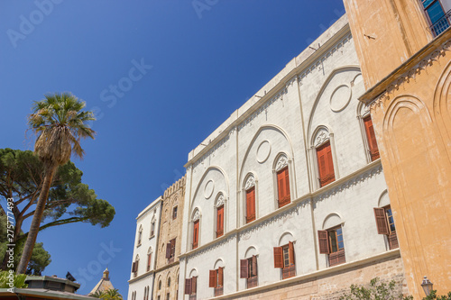 Royal palace in Palermo, back side restaured facade of this historical monument and Norman palace Unesco heritage © AlessioDCAuditore