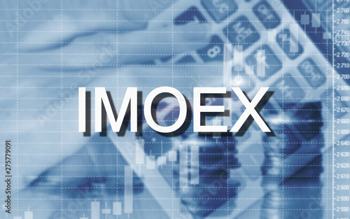 Russian stock market index IMOEX. Financial Trading Business concept. Micex.
