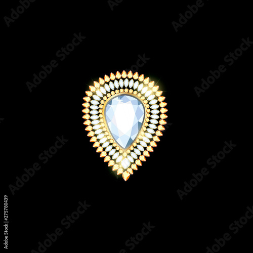 Brooch pendant with precious stones