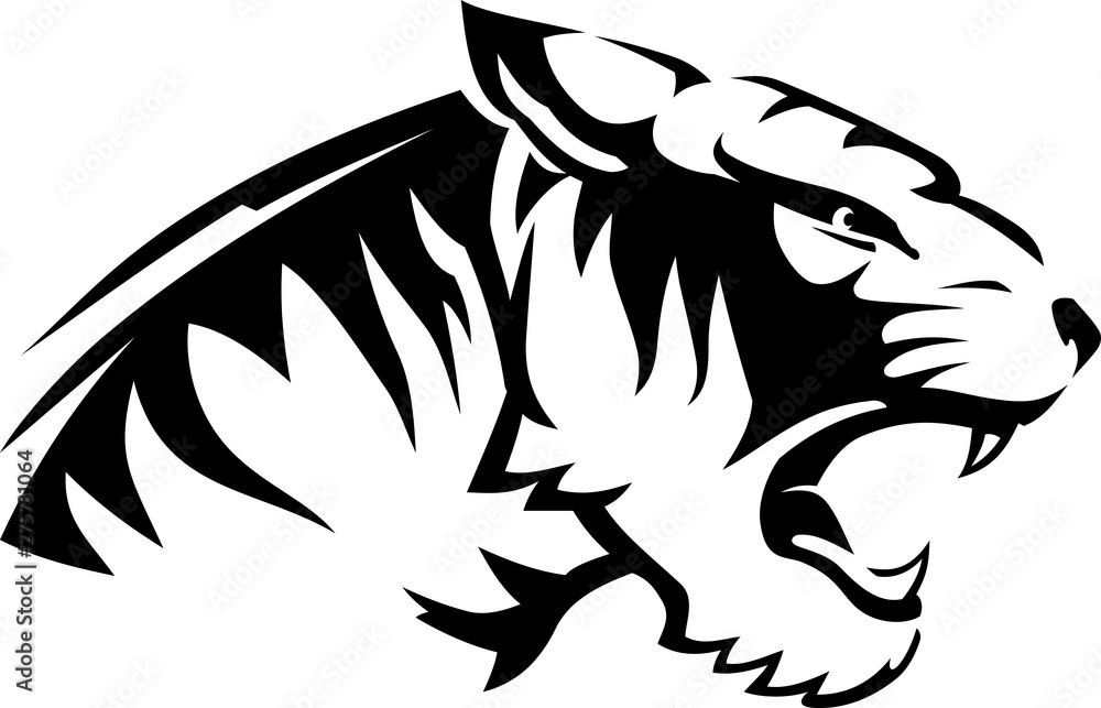 Tiger Head Side View Stock Vector Adobe Stock