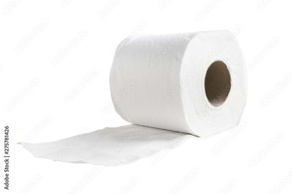 A roll of toilet tissue paper isolated on white background