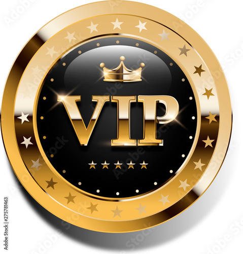 Premium VIP banner with gold elements and crown