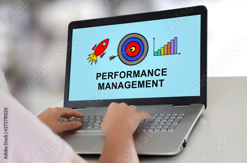 Performance management concept on a laptop