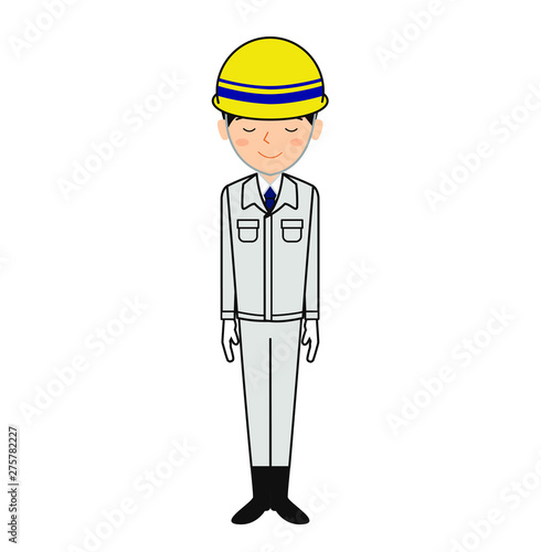 工事現場でお詫びをする男性作業員 Stock Vector Adobe Stock