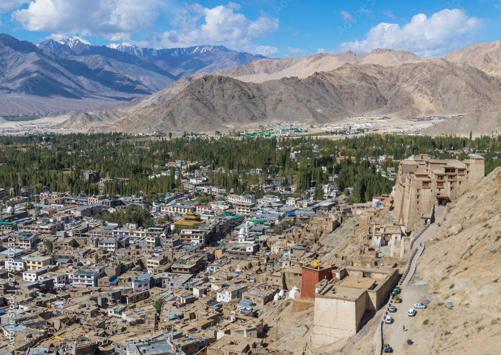 Leh, India - main city of the himalayan region of Ladakh, Leh is a wonderful town surrounded by majestic mountains, end dominated by the imposing Leh Palace