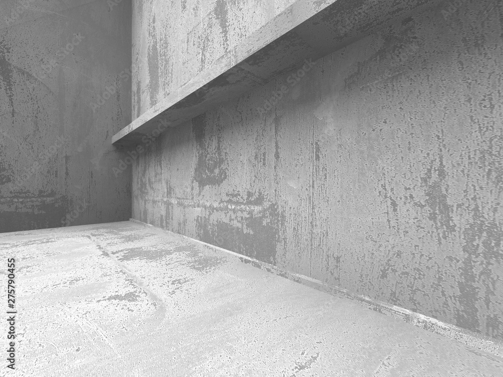 Dark concrete empty room. Modern architecture design Dark concrete empty room. Modern architecture design