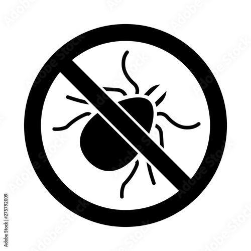 Mite parasites. Tick silhouette. Anti bug vector icon. Tick parasite warning sign. Epidemic. Human mite parasite. Mite parasites.