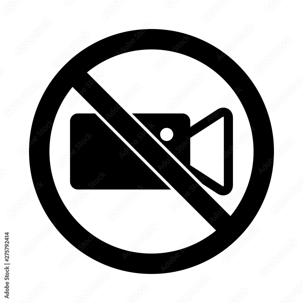 Do not record video sign. No Video camera sign Do not record video sign. No Video camera sign
