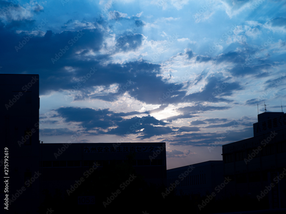 Fototapeta premium Sunset sky of Kumamoto in Japan