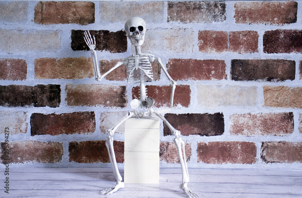 skeleton making poses and pulling selfie