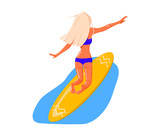 Girl with surfboard. Surfer 