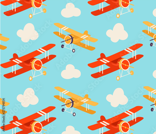 Seamless pattern with planes 