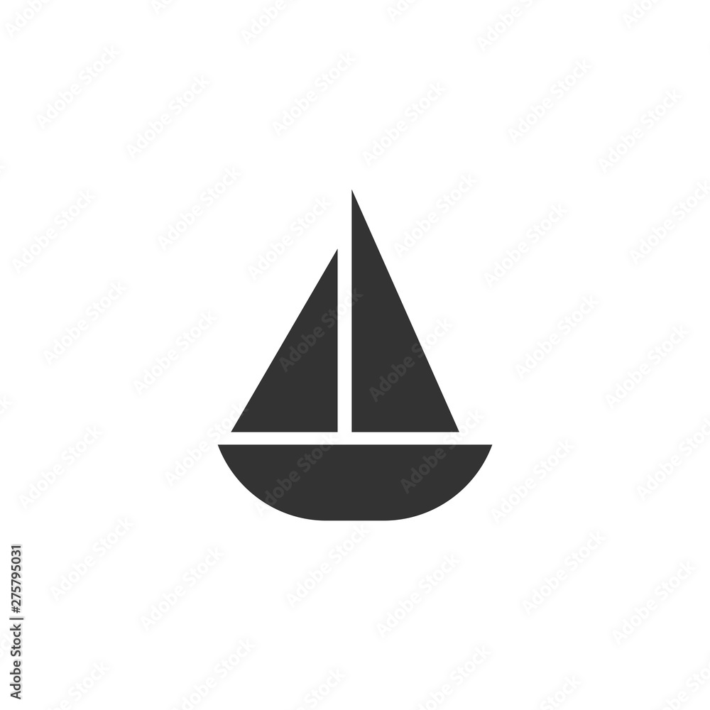 Sailing icon template black color editable. Sailing symbol vector sign isolated on white background. Simple logo vector illustration for graphic and web design.