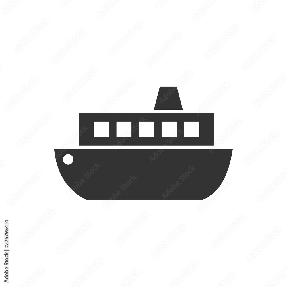 Obraz premium Ship icon template black color editable. Ship symbol vector sign isolated on white background. Simple logo vector illustration for graphic and web design.