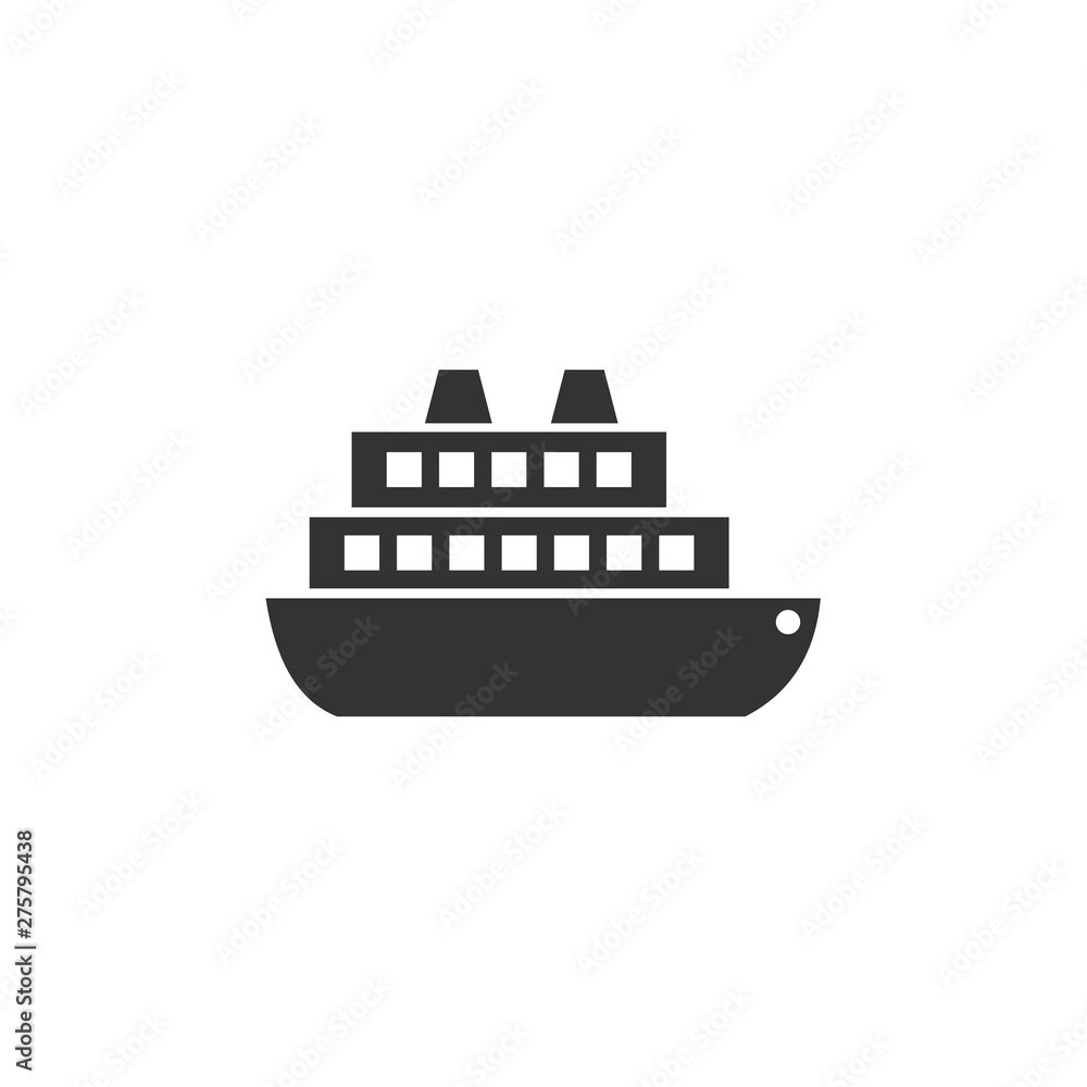 Obraz premium Ship icon template black color editable. Ship symbol vector sign isolated on white background. Simple logo vector illustration for graphic and web design.