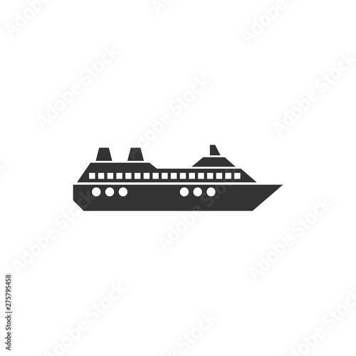 Ship icon template black color editable. Ship symbol vector sign isolated on white background. Simple logo vector illustration for graphic and web design.
