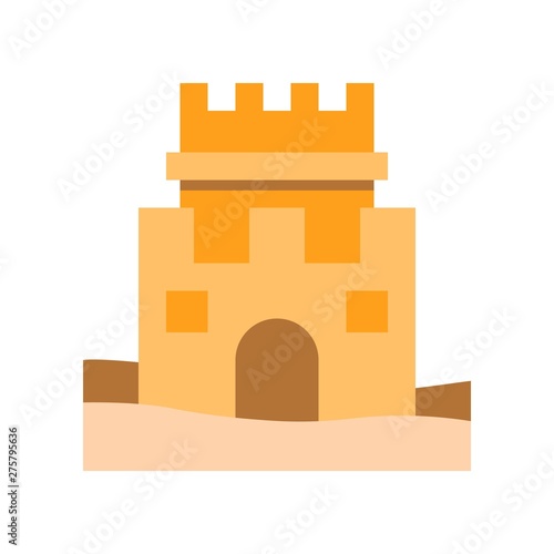 Sand castle vector, Summer Holiday related flat icon