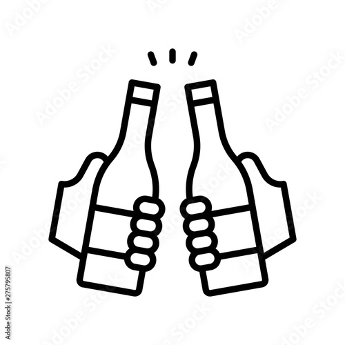 Cheers vector, Summer Holiday related line icon