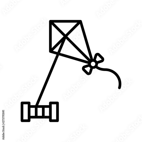Kiting vector, Summer Holiday related line icon