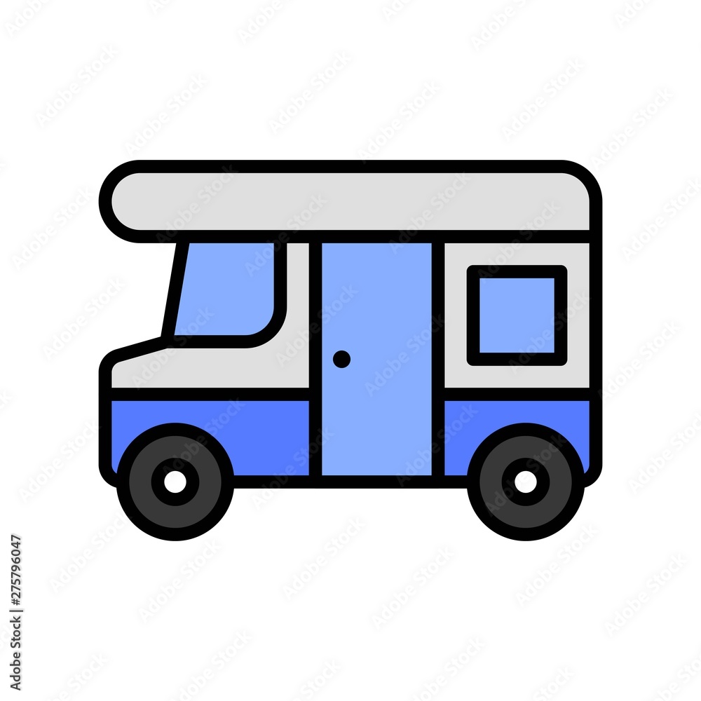 Camping car vector, Summer Holiday related filled icon