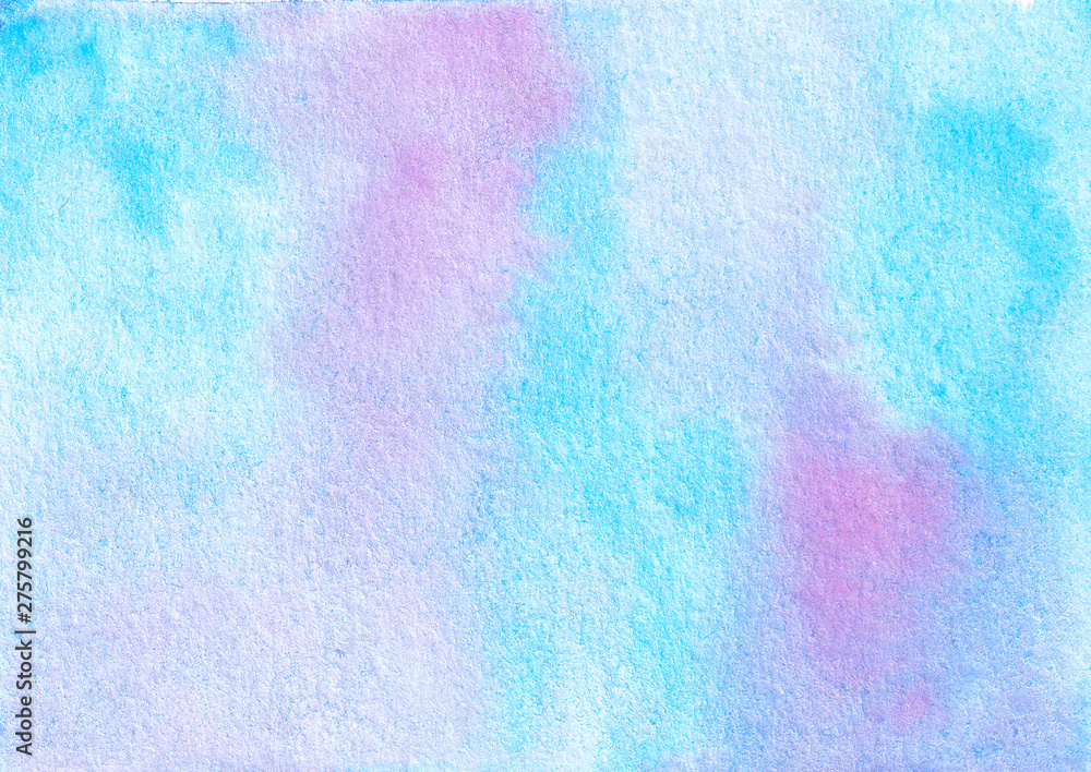 hand drawn watercolor blue abstract background