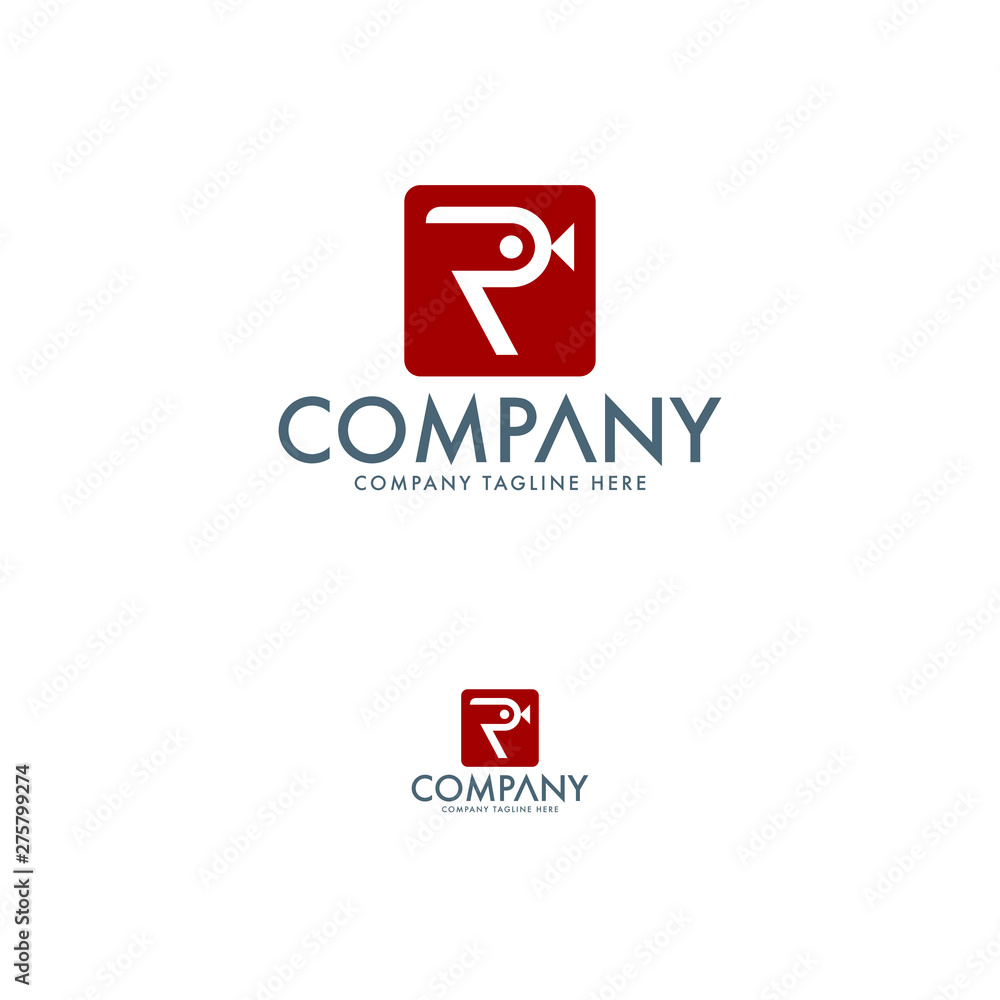 Modern R Letter Camera Logo Template