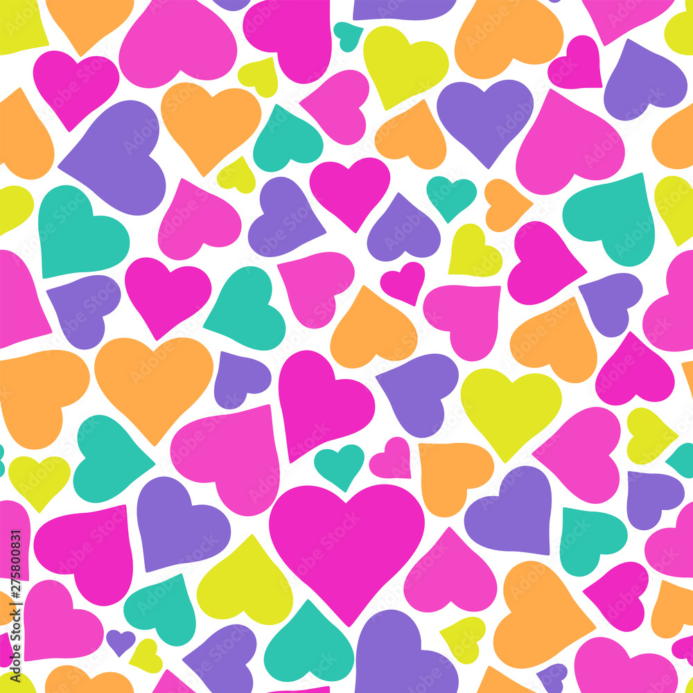 Holiday background pattern with beautiful colorful hearts. Holiday background pattern with beautiful colorful hearts.