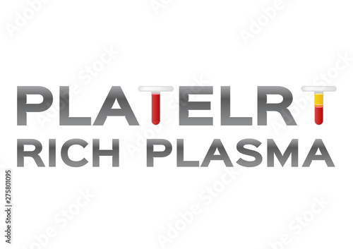 font and headline of Platelet-Rich plasma procedure stages / prp / Centrifuge vector / cure Baldness / hair concept