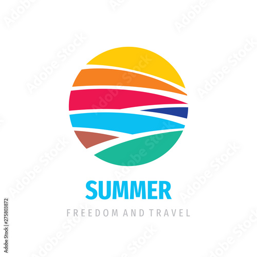 Summer icon logo design. Nature and freedom concept sign. 