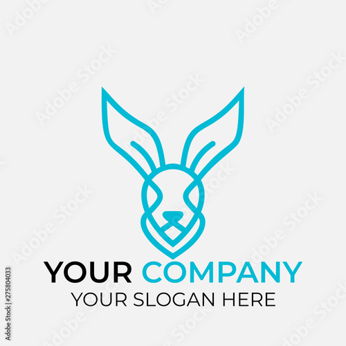 animal logo design with line art style on white background