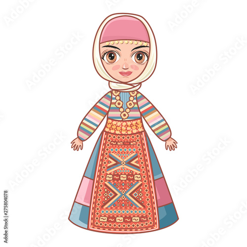Armenia. Armenian ethnic European folk costume for girl. 