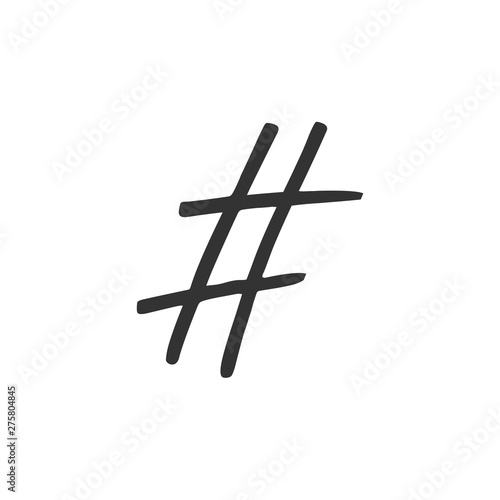 Hashtag icon template black color editable. Simple logo vector illustration for graphic and web design.