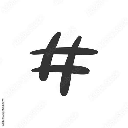 Hashtag icon template black color editable. Simple logo vector illustration for graphic and web design.