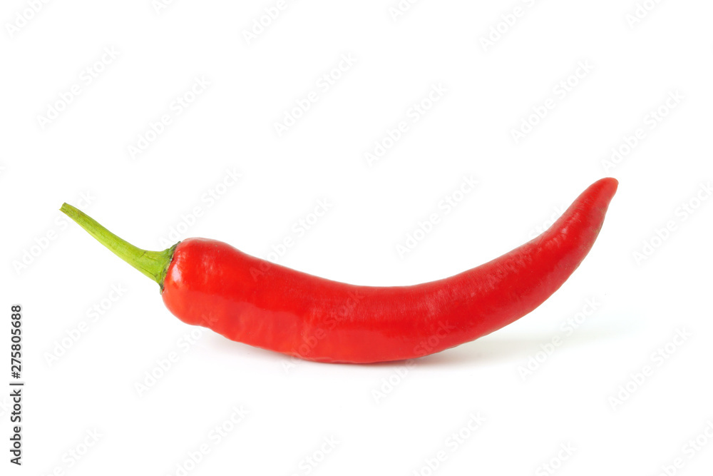 Red paprika pepper isolated on white background